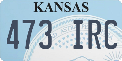 KS license plate 473IRC