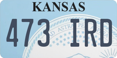 KS license plate 473IRD