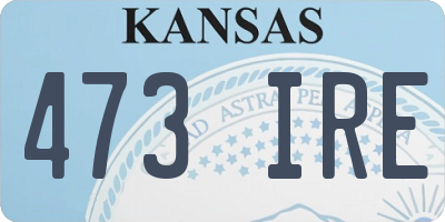 KS license plate 473IRE