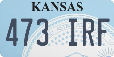 KS license plate 473IRF