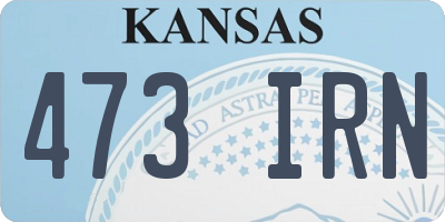 KS license plate 473IRN