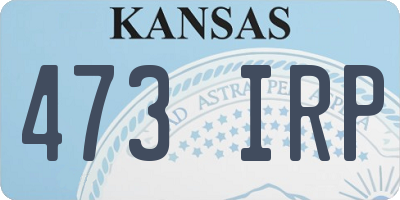 KS license plate 473IRP