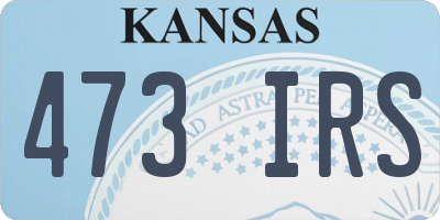 KS license plate 473IRS