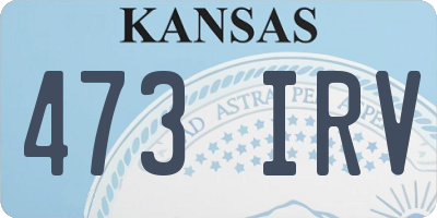 KS license plate 473IRV
