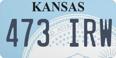 KS license plate 473IRW