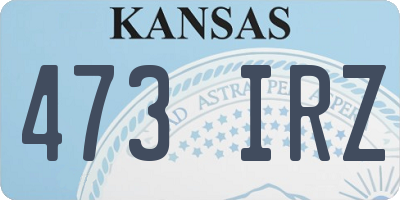 KS license plate 473IRZ