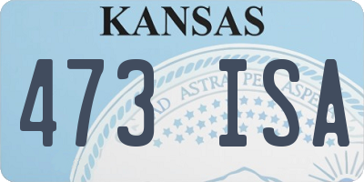 KS license plate 473ISA