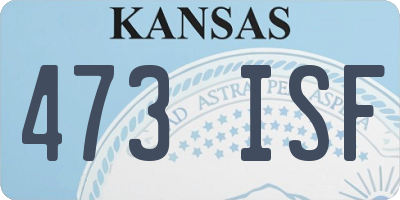 KS license plate 473ISF