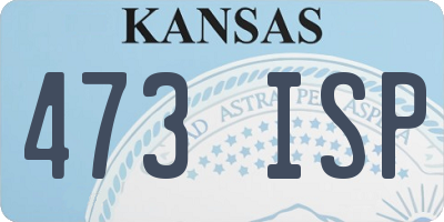 KS license plate 473ISP