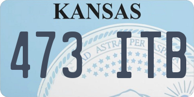 KS license plate 473ITB