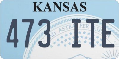 KS license plate 473ITE