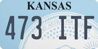 KS license plate 473ITF