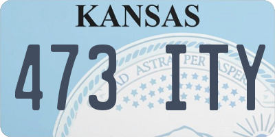 KS license plate 473ITY