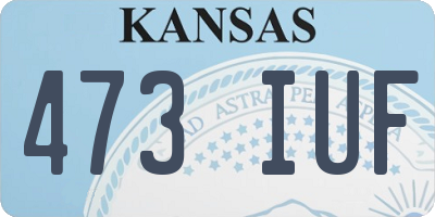 KS license plate 473IUF
