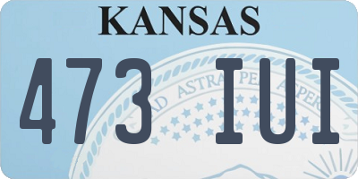 KS license plate 473IUI