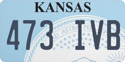 KS license plate 473IVB