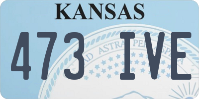 KS license plate 473IVE