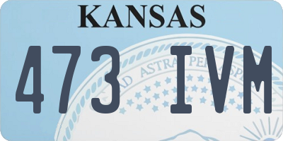 KS license plate 473IVM