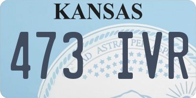 KS license plate 473IVR