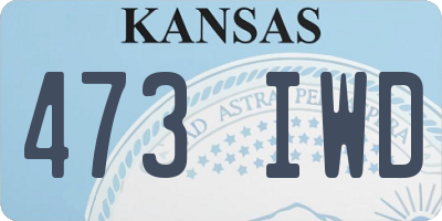 KS license plate 473IWD