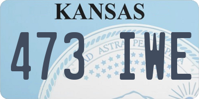 KS license plate 473IWE