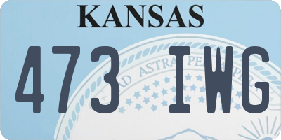 KS license plate 473IWG