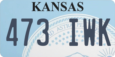 KS license plate 473IWK