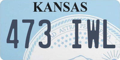 KS license plate 473IWL