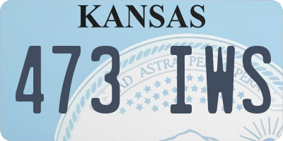 KS license plate 473IWS