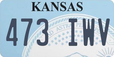 KS license plate 473IWV