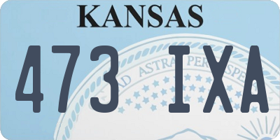 KS license plate 473IXA