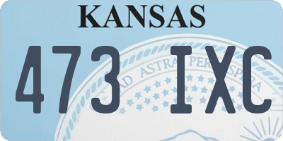 KS license plate 473IXC