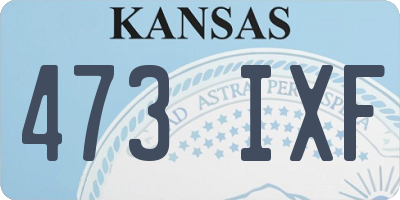 KS license plate 473IXF