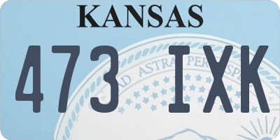 KS license plate 473IXK