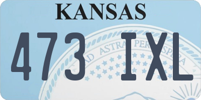 KS license plate 473IXL
