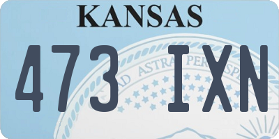 KS license plate 473IXN