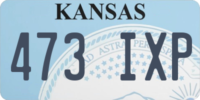 KS license plate 473IXP