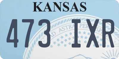 KS license plate 473IXR