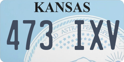 KS license plate 473IXV
