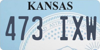 KS license plate 473IXW