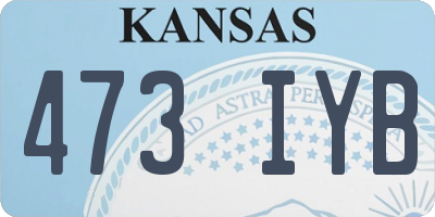 KS license plate 473IYB