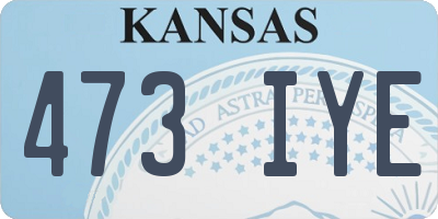 KS license plate 473IYE