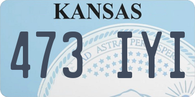 KS license plate 473IYI