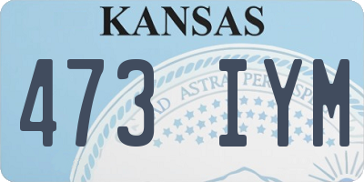 KS license plate 473IYM