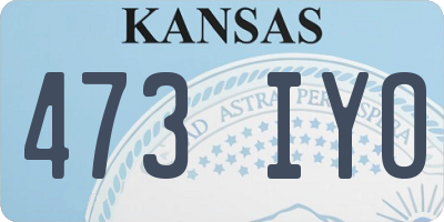 KS license plate 473IYO