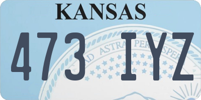 KS license plate 473IYZ