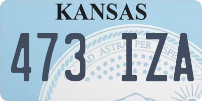 KS license plate 473IZA