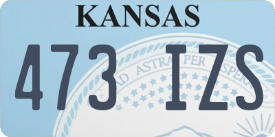 KS license plate 473IZS