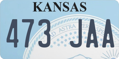 KS license plate 473JAA