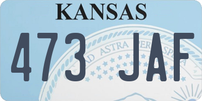 KS license plate 473JAF